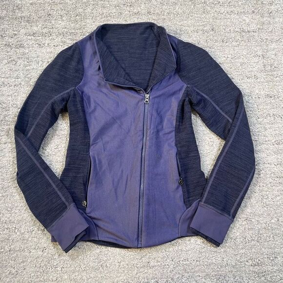 Lululemon Purple Fitted Athletic Zip Up Asymmetrical Jacket - Picture 1 of 6